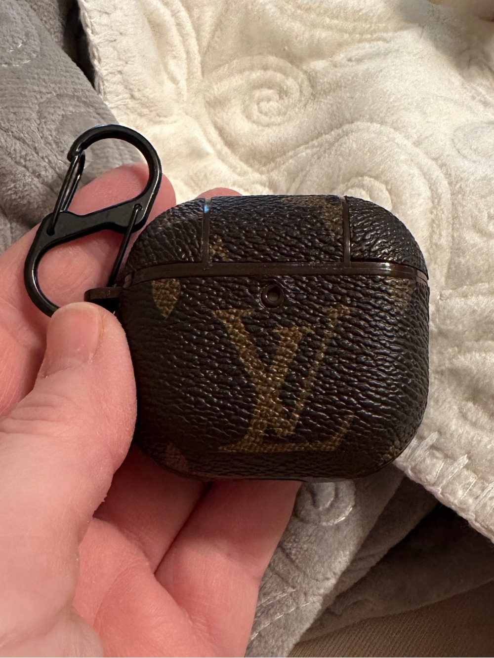 Monogram Brown AirPods Case with Clip